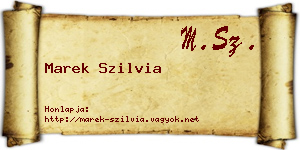Marek Szilvia névjegykártya